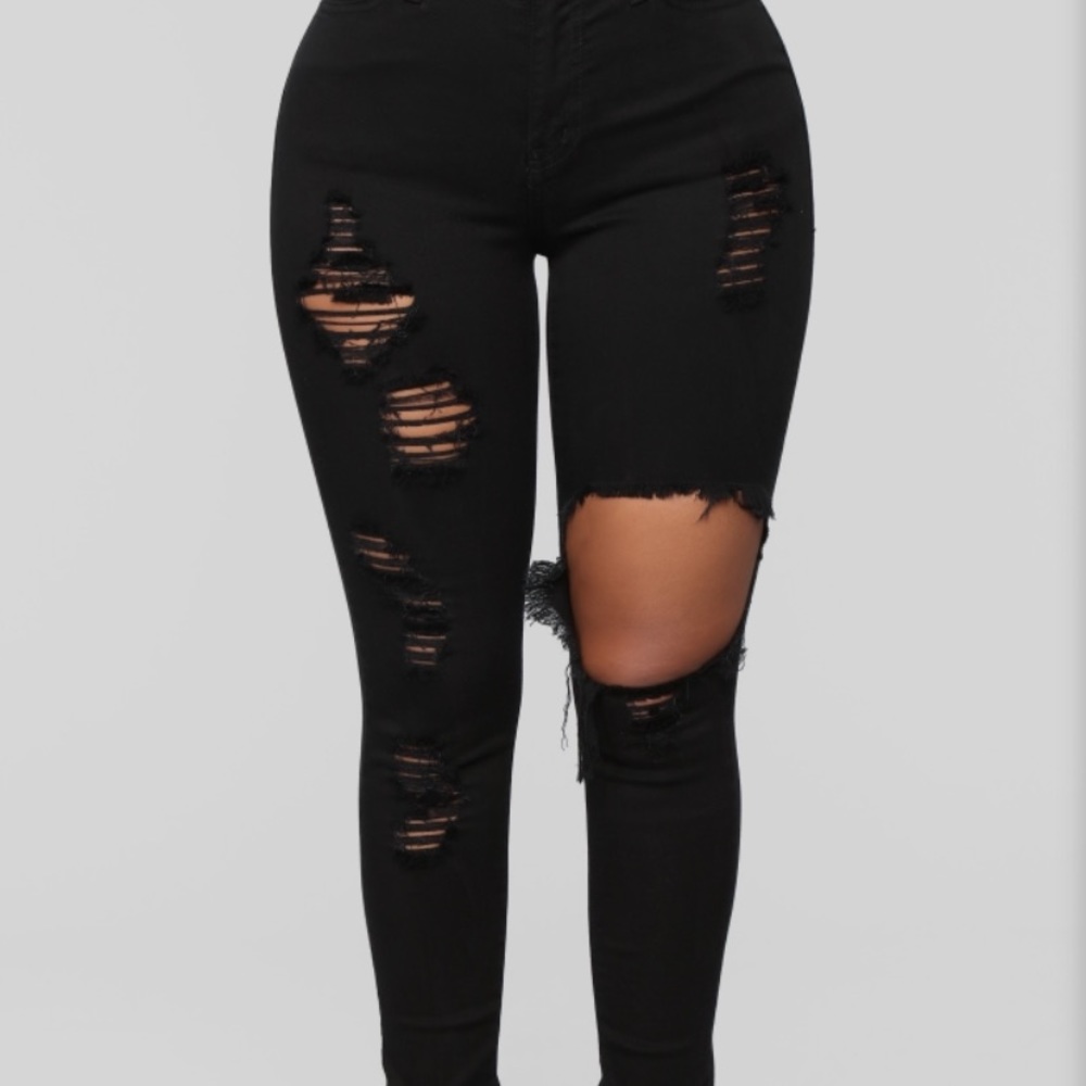 Fashionnova glistening jeans - black